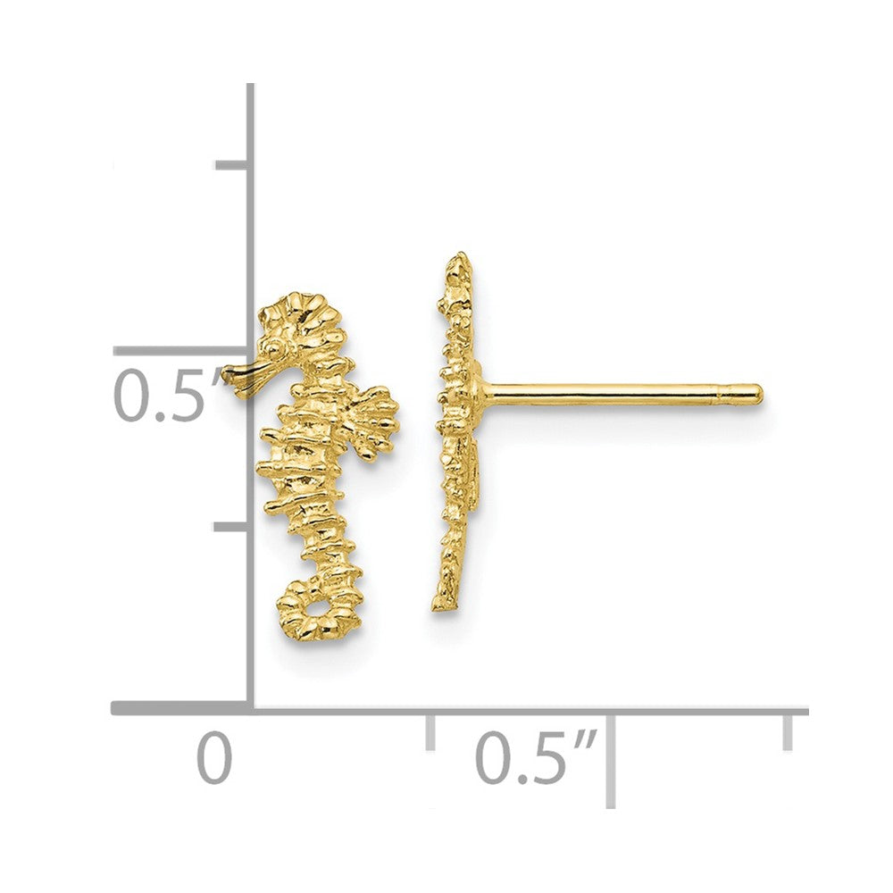 Gold Seahorse Post Earrings