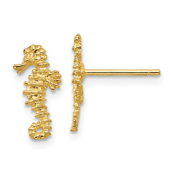 10k Mini Seahorse Post Earrings