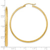 10k Diamond-cut 2.8x46mm Hollow Hoop Earrings