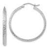 Gold Hollow Diamond-cut Hoop Earrings