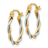 Gold Twisted Tube Hoop Earrings