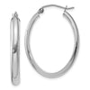 3.5mm Gold Oval Tube Hoop Earrings