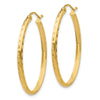 2.5mm Gold Diamond-cut Tube Hoop Earrings