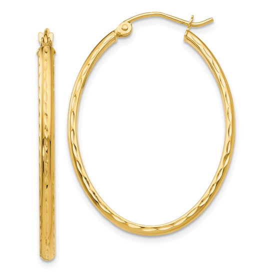 2.5mm Gold Diamond-cut Tube Hoop Earrings