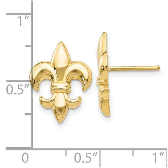 Gold Fleur de lis Post Earrings