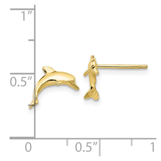 10k Dolphin Post Earrings