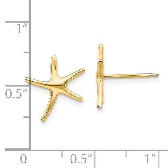 Gold Starfish Post Earrings