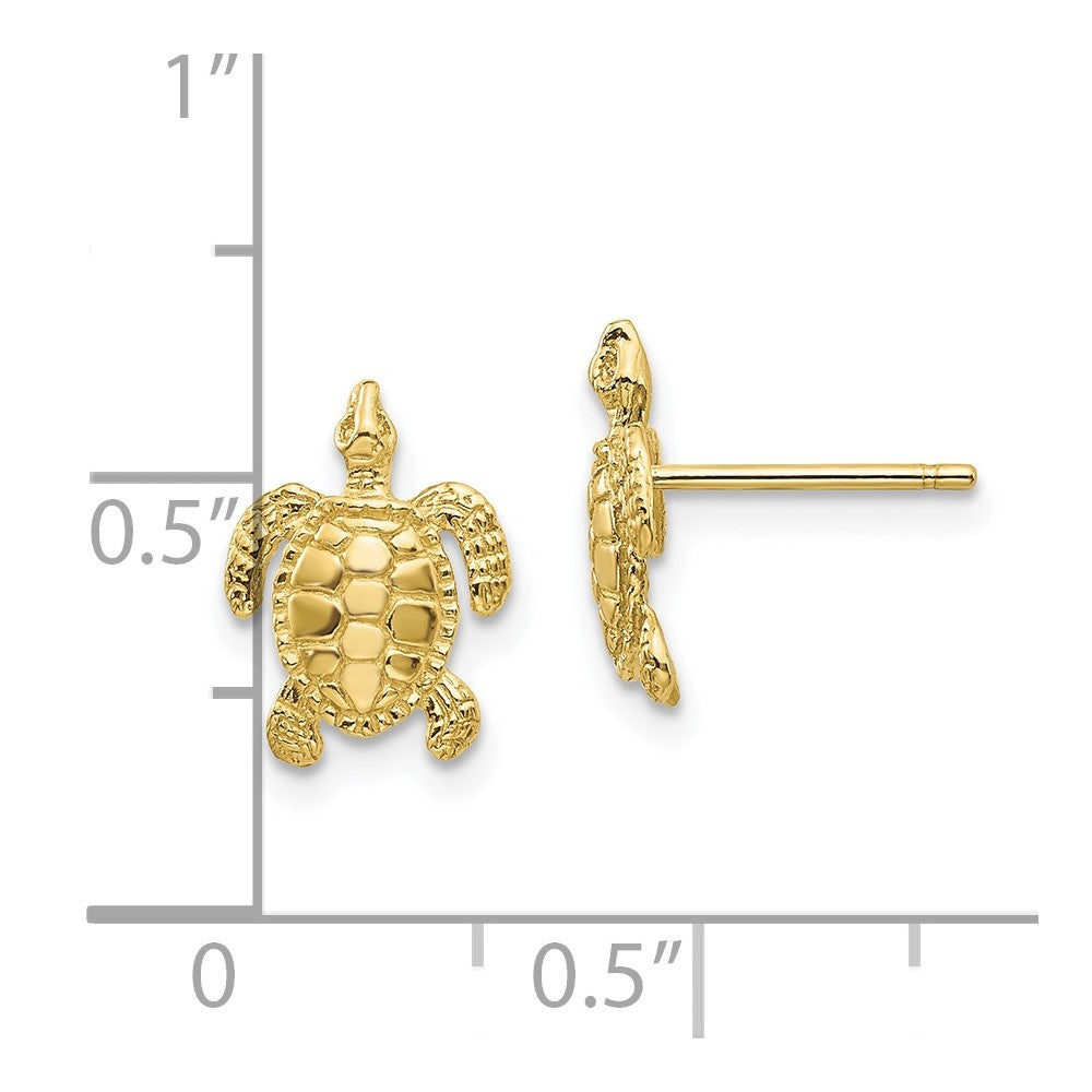Gold Turtle Post Earrings