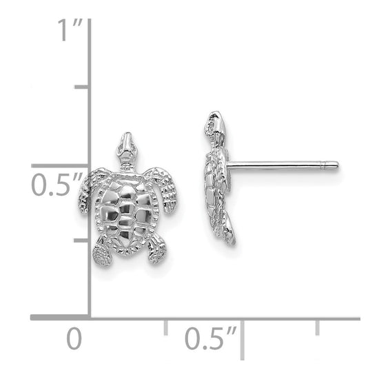 Gold Turtle Post Earrings