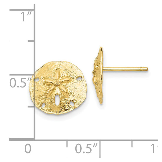 10K Sand Dollar Post Earrings