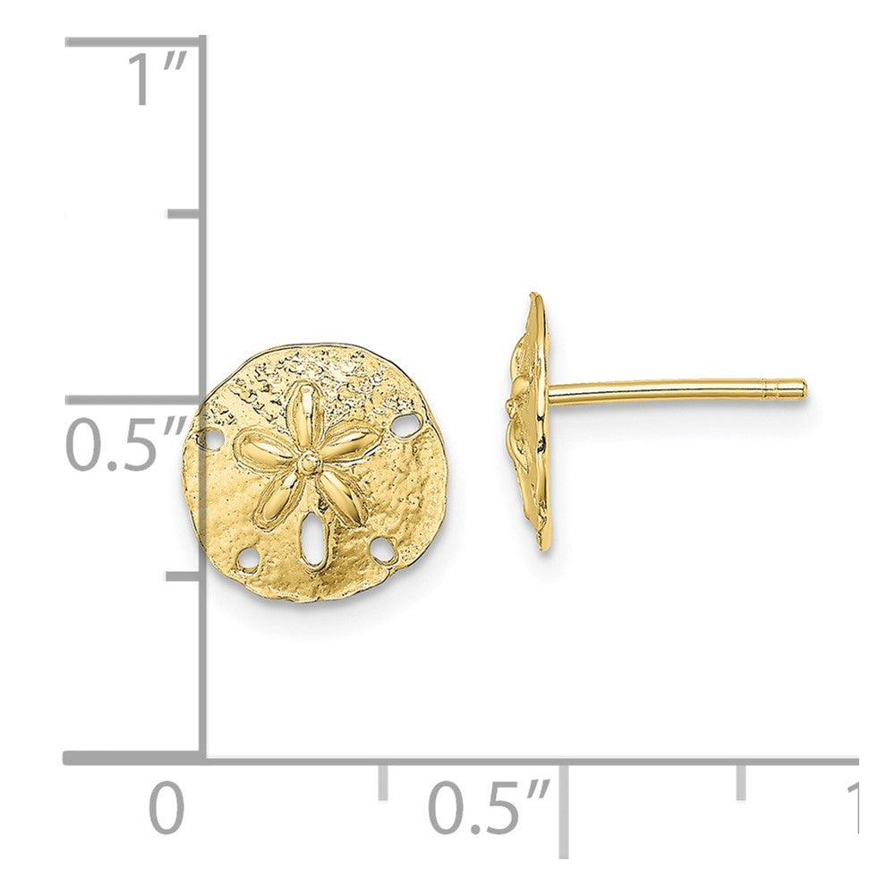 Gold Sand Dollar Post Earrings