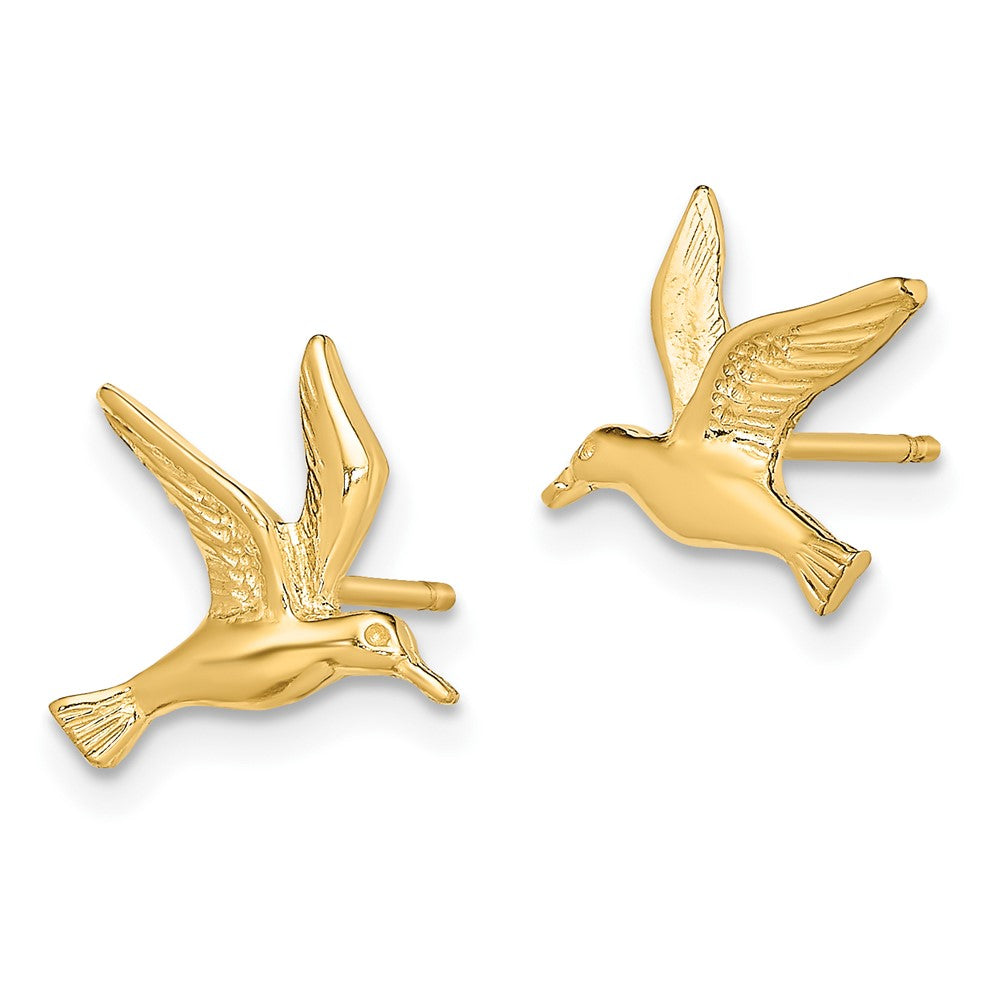 Gold Seagull Post Earrings