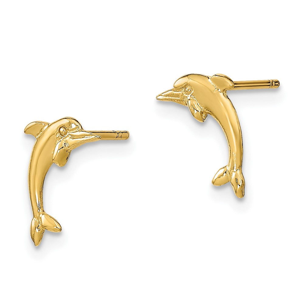 Gold Dolphin Post Earrings