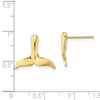 10K 2-D Whale Tail Post Earrings