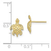 10K 2-D  Textured Sea Turtle Post Earrings