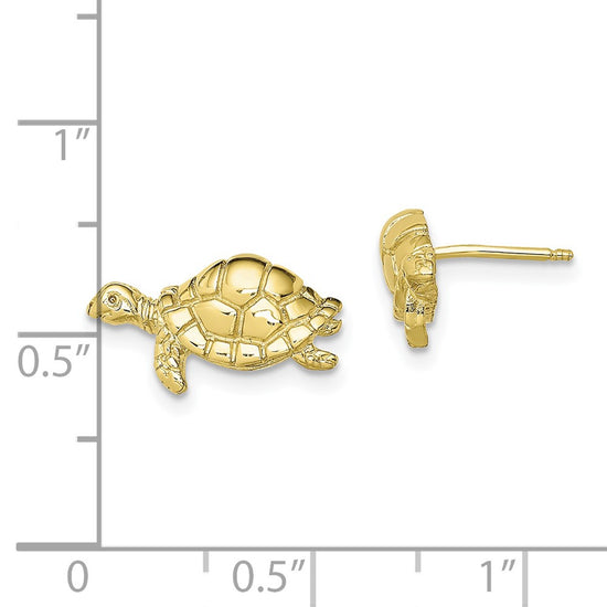 10K Polished Turtle Post Earrings