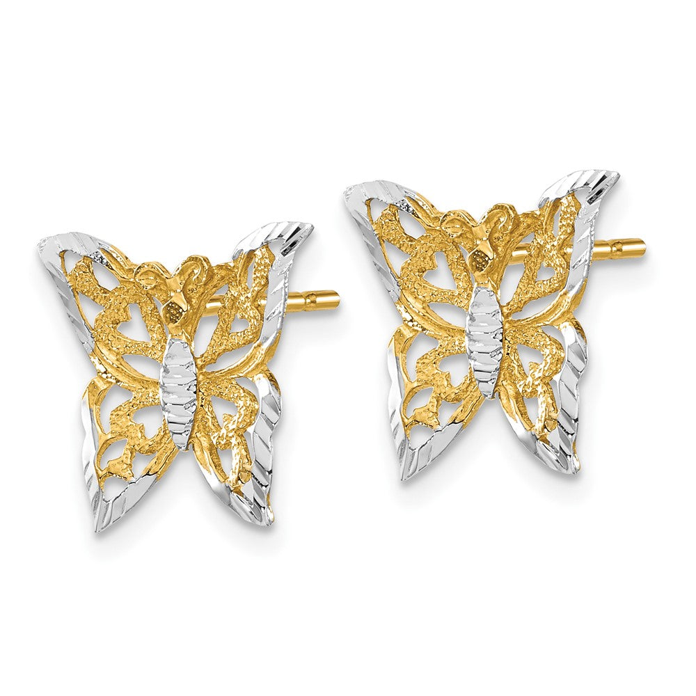 Gold Butterfly Post Earrings