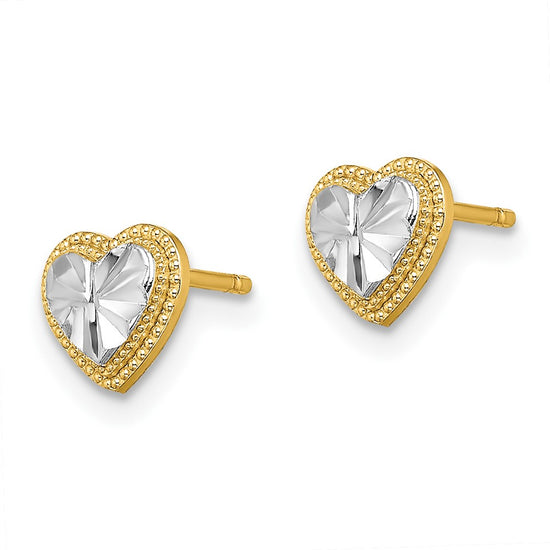 Gold Heart Post Earrings