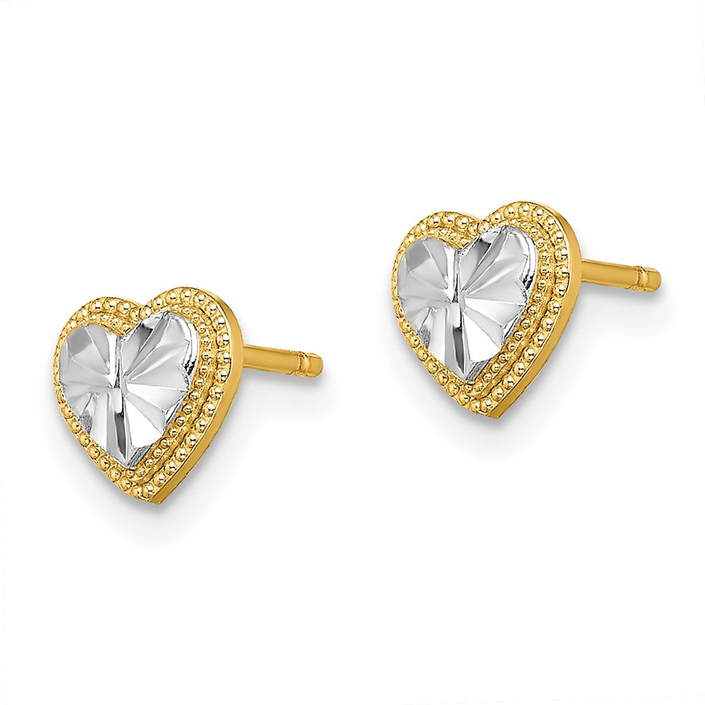 Gold Heart Post Earrings