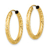 3.0mm Diamond-cut Endless Gold Hoop Earrings