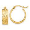 10k Diamond-cut Hoop Earrings