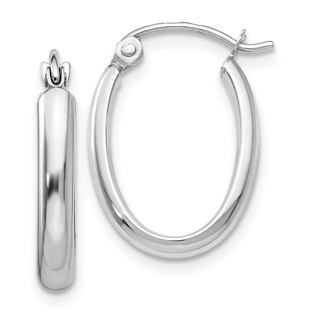 Gold Half Round Oval Hoop Earrings