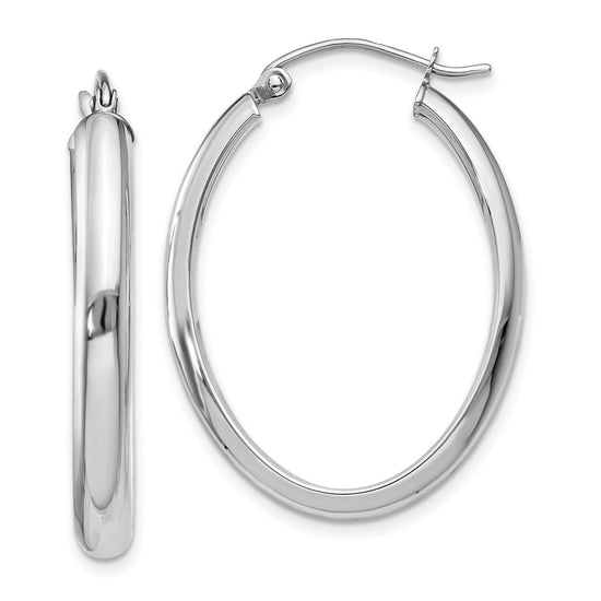 Gold Half Round Oval Hoop Earrings