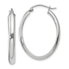 Gold Half Round Oval Hoop Earrings