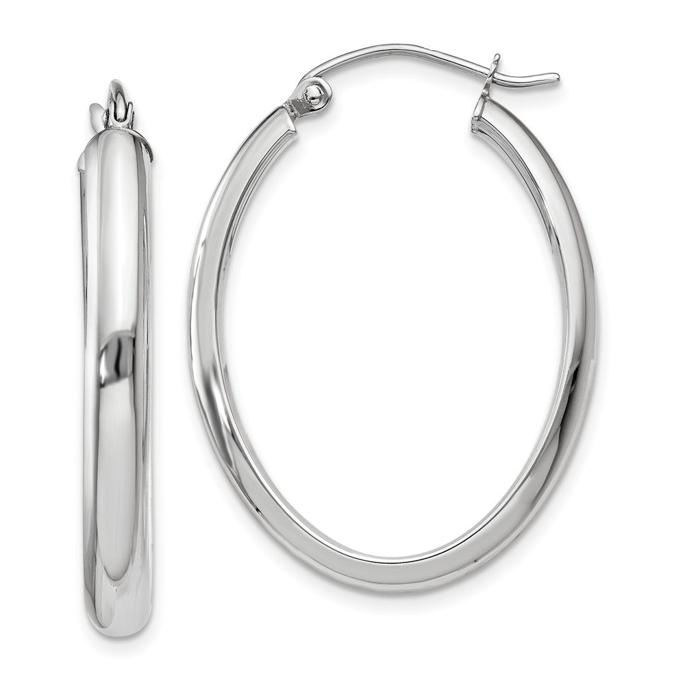 Gold Half Round Oval Hoop Earrings