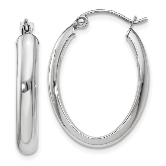 Gold Half Round Oval Hoop Earrings