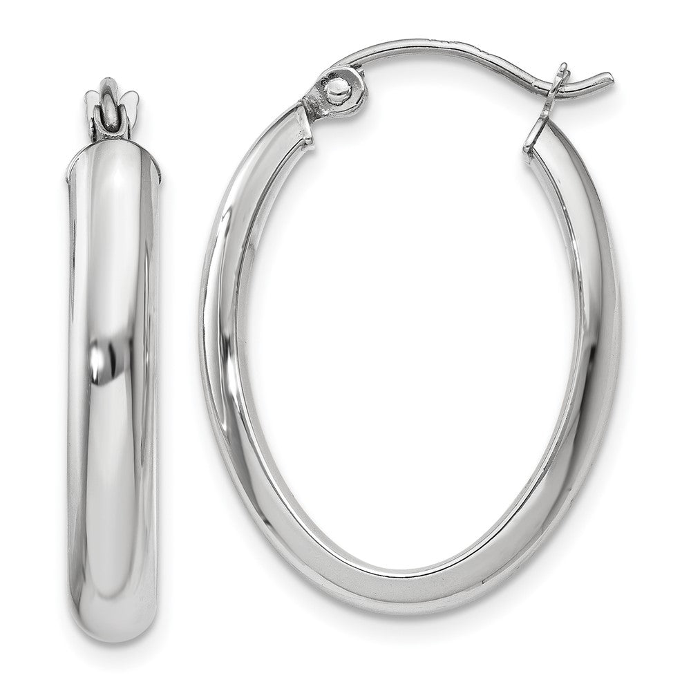 Gold Half Round Oval Hoop Earrings