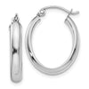 Gold Half Round Oval Hoop Earrings