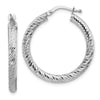 Gold Twisted Diamond-cut Hoop Earrings
