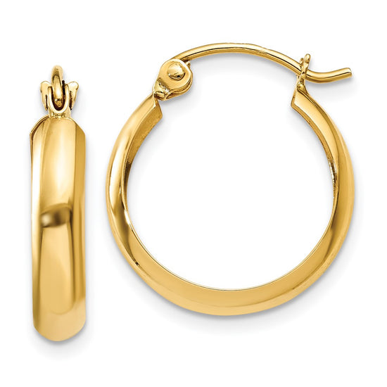 Gold Half-round Tube Hoop Earrings