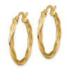 2.5mm Gold Twisted Tube Hoop Earrings