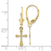 Gold Cross Leverback Earrings