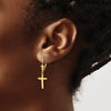 Gold Cross Leverback Earrings
