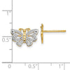 Gold Butterfly Post Earrings