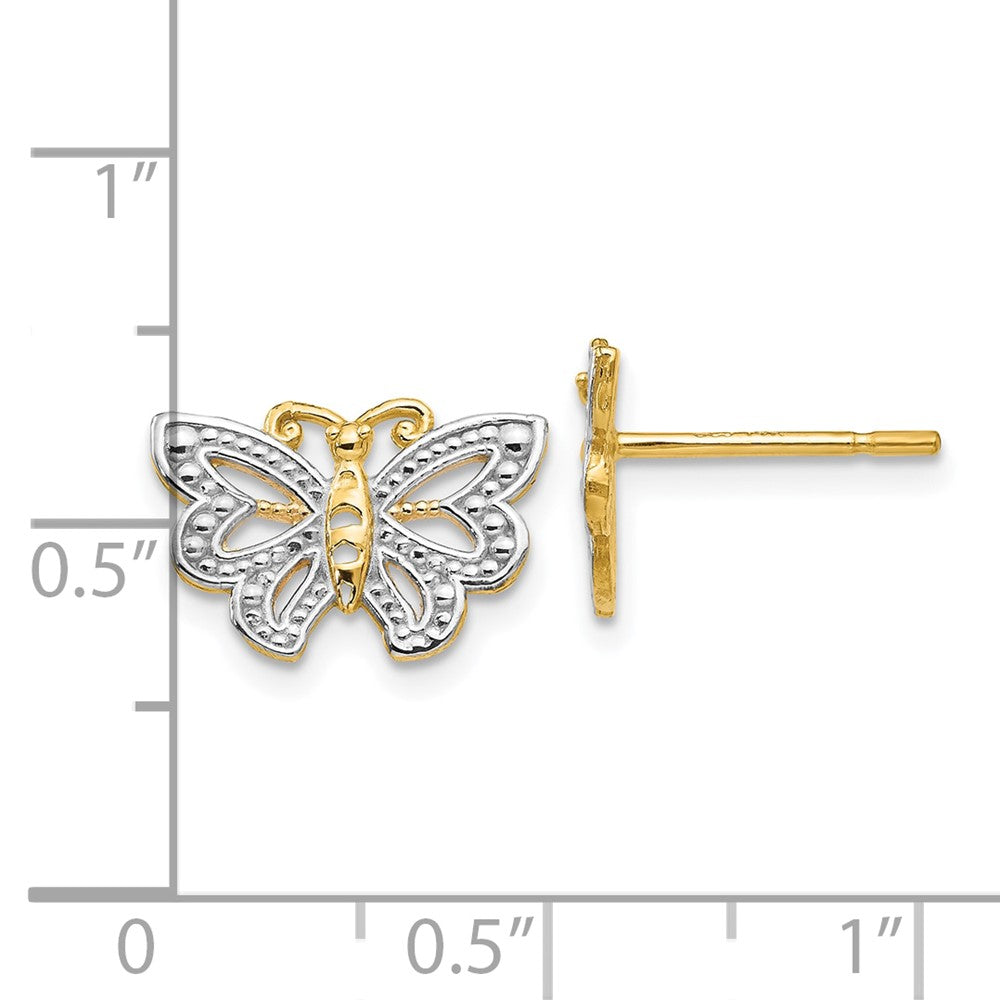 Gold Butterfly Post Earrings