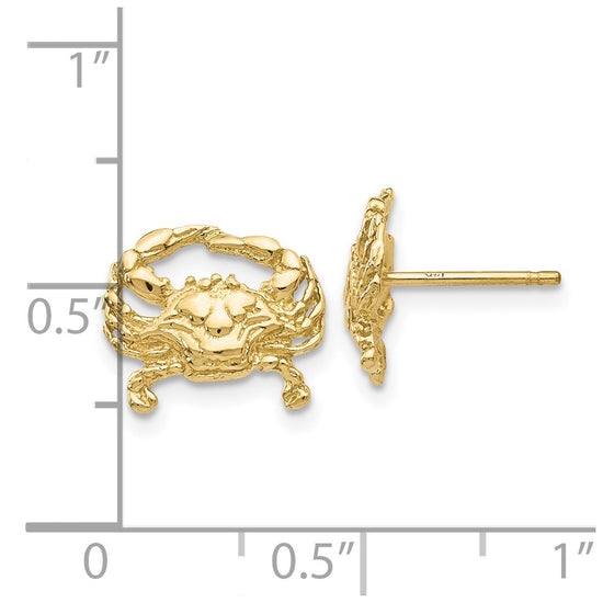 Gold Crab Post Earrings