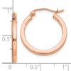10k Rose Gold Lightweight Square Tube Hoop Earrings
