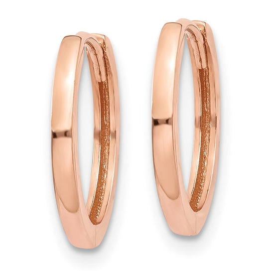 Gold Square Tube Hinged Hoop Earrings