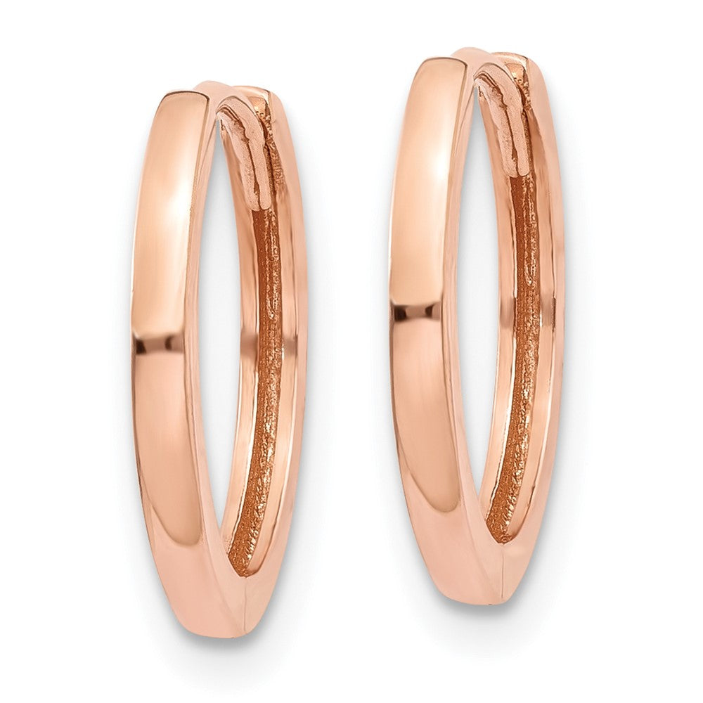 Gold Square Tube Hinged Hoop Earrings