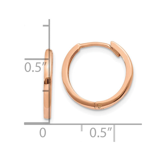 Gold Square Tube Hinged Hoop Earrings