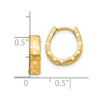 10k Diamond Cut 4mm Patterned Hinged Hoop Earrings