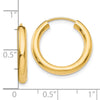 10k Polished Endless Tube Hoop Earrings