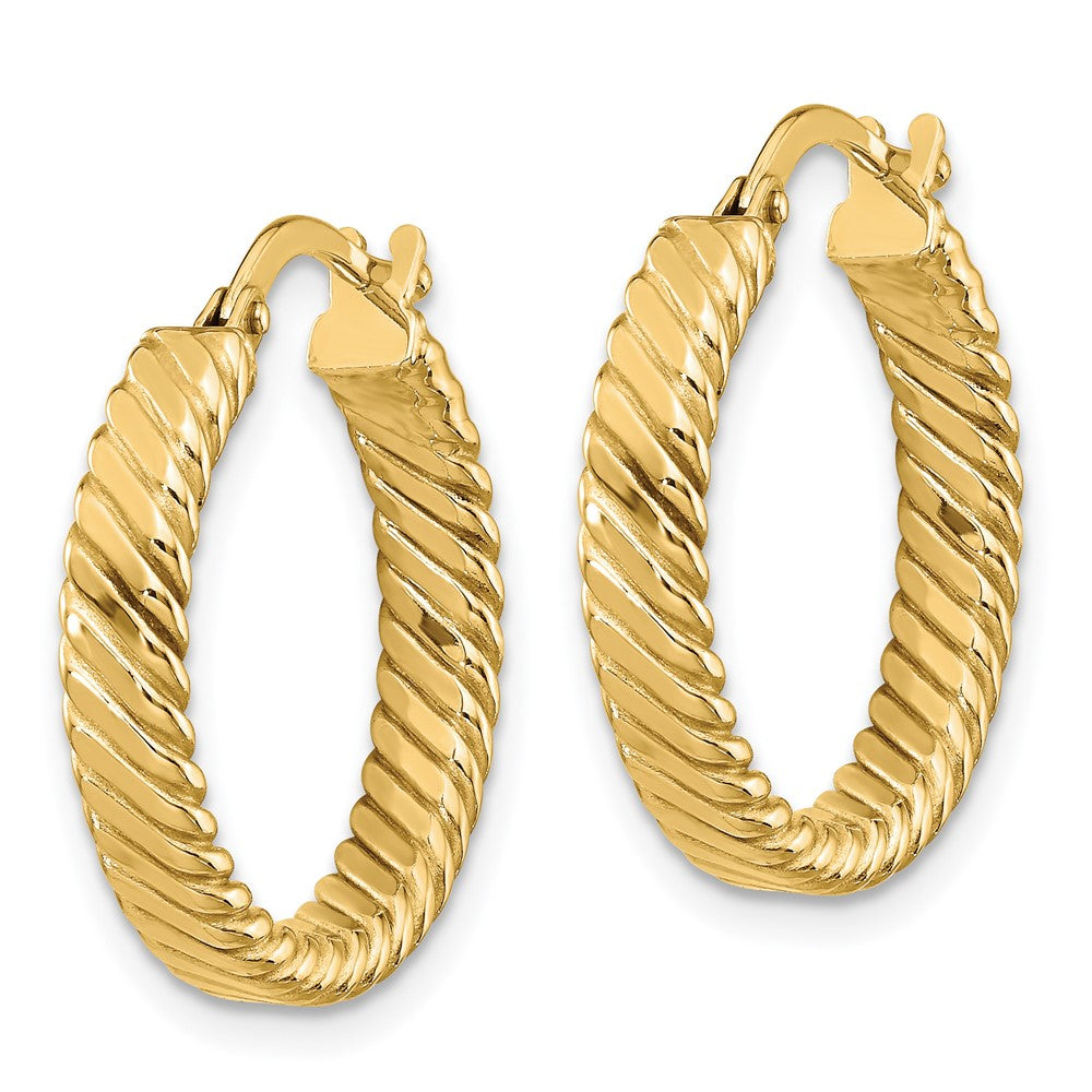 3mm Gold Twisted Hoop Earrings