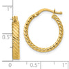 10k Small 3mm Patterned Hoop Earrings