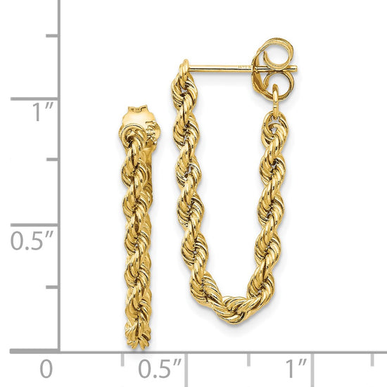 Gold Rope Dangle Post Earrings
