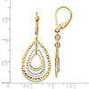 Gold Two-tone Teardrop Leverback Earrings